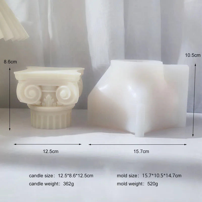 Silicone Roman pillar mould for candles, chocolate, cake, plaster, and decorative crafts