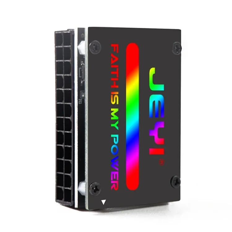 24Pin ATX power supply 90-degree steering elbow with RGB lighting