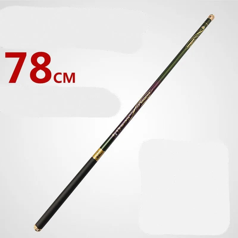 High carbon 7 section fishing rod, 81 g, 78 mm shrunken length, super hard 6H19 tune stream rod.