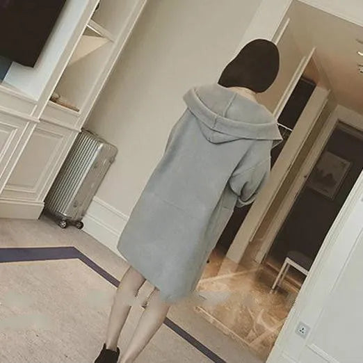 Plus size women's loose thin cotton coat with lace detailing in black, grey, or pink