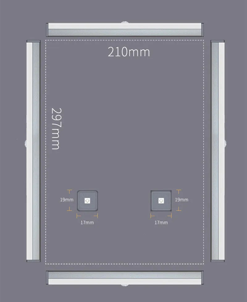 Aluminium LED closet light with magnetic back, shown illuminating a wardrobe interior.