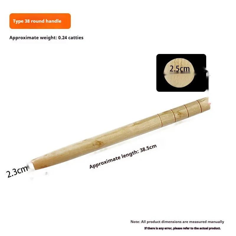 Unfinished locust wood tool replacement handle for axes, sickles, and hoes showing wood grain