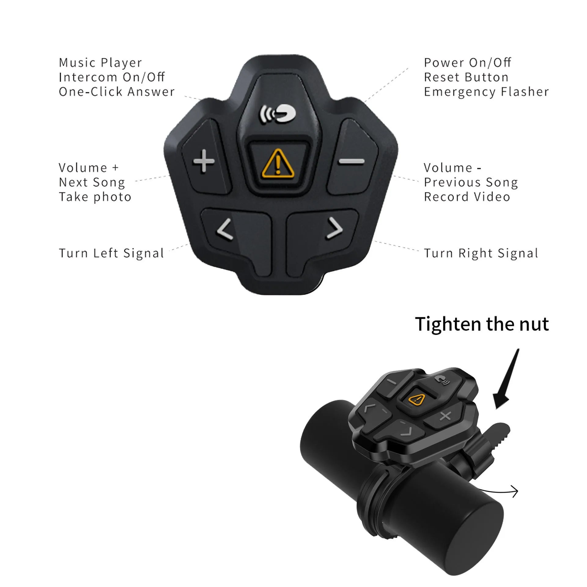 Black and grey smart riding helmet with integrated warning light on the rear, showing USB charging port.