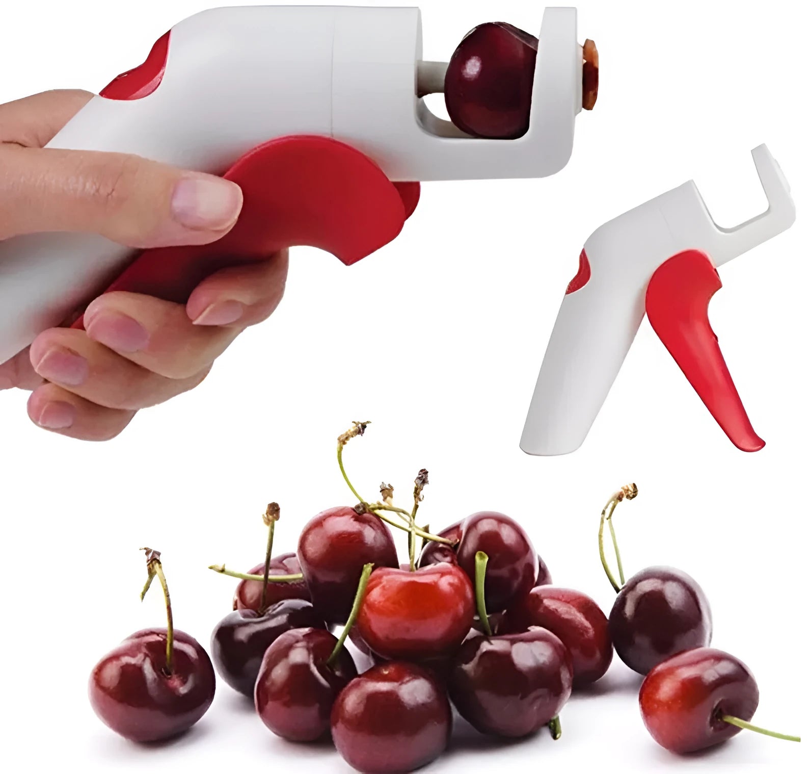 Stainless steel manual cherry kernel remover tool with non-slip handle