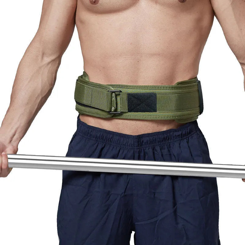 Strong EVA waist support hard pull squat weight lifting belt in green for adults