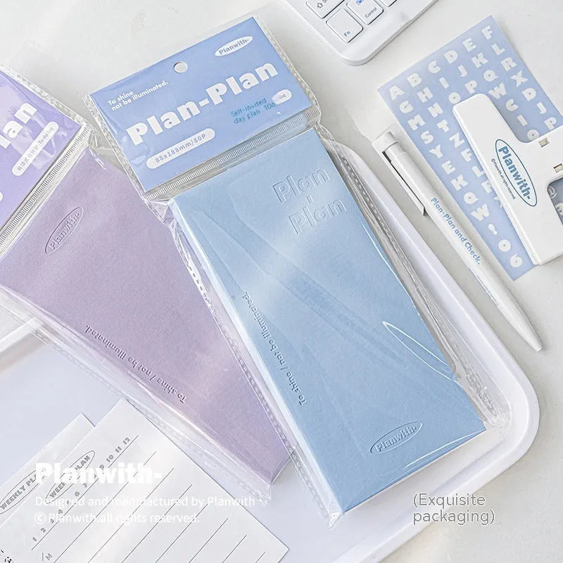 Embossed simple visual daily meter book with coloured paper cover and 80 pages