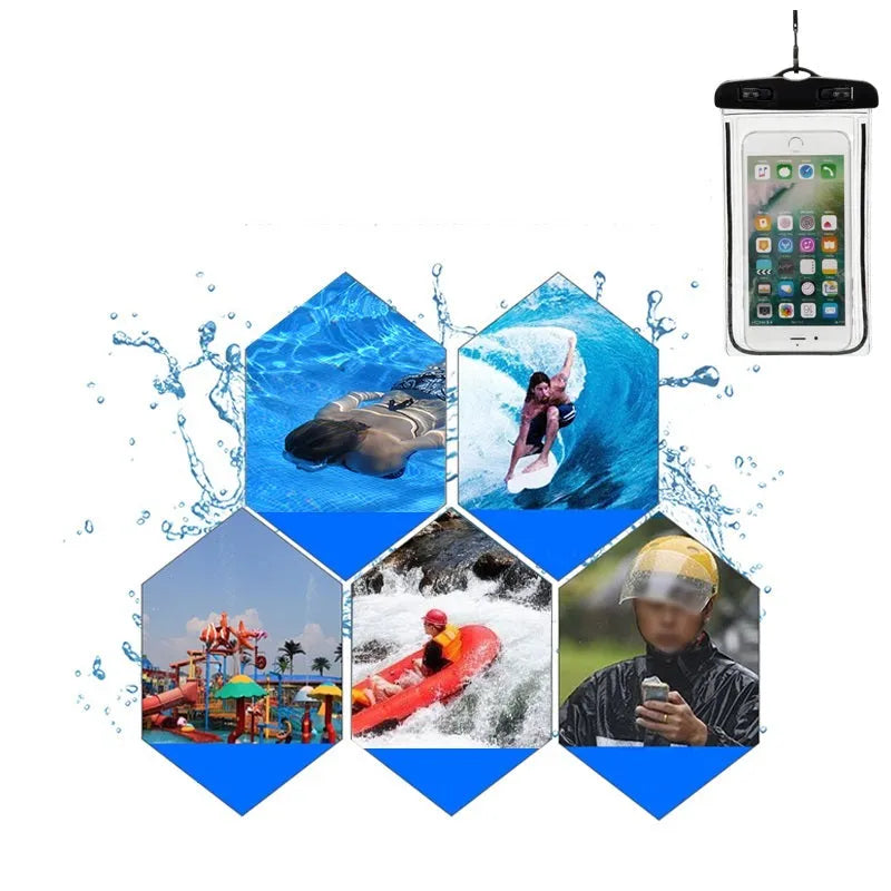 Transparent waterproof luminous mobile phone case in multiple colour options