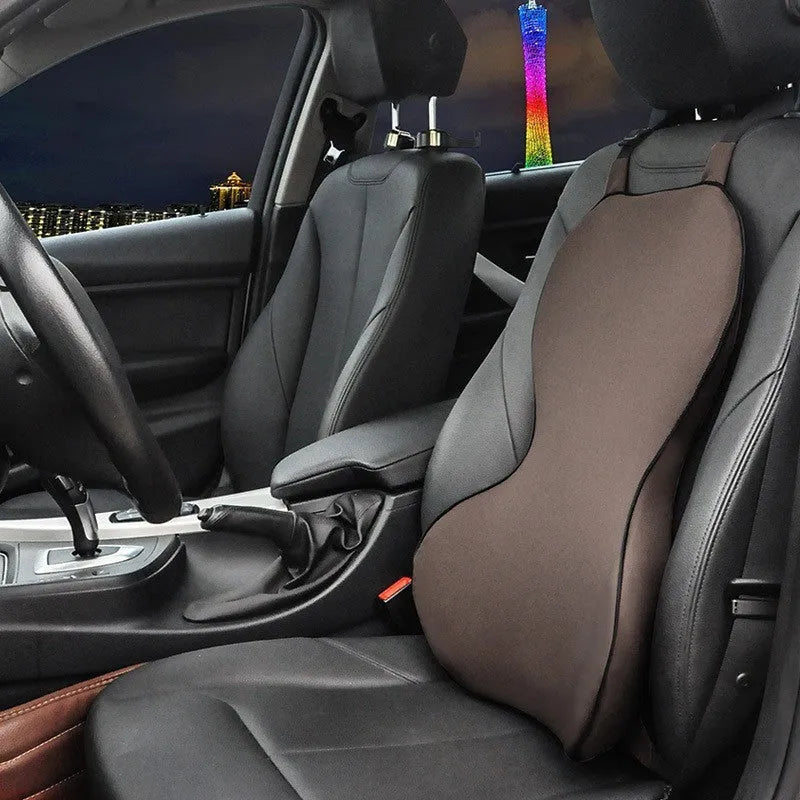 Universal fit memory cotton car seat cushion in a solid colour on a car seat.