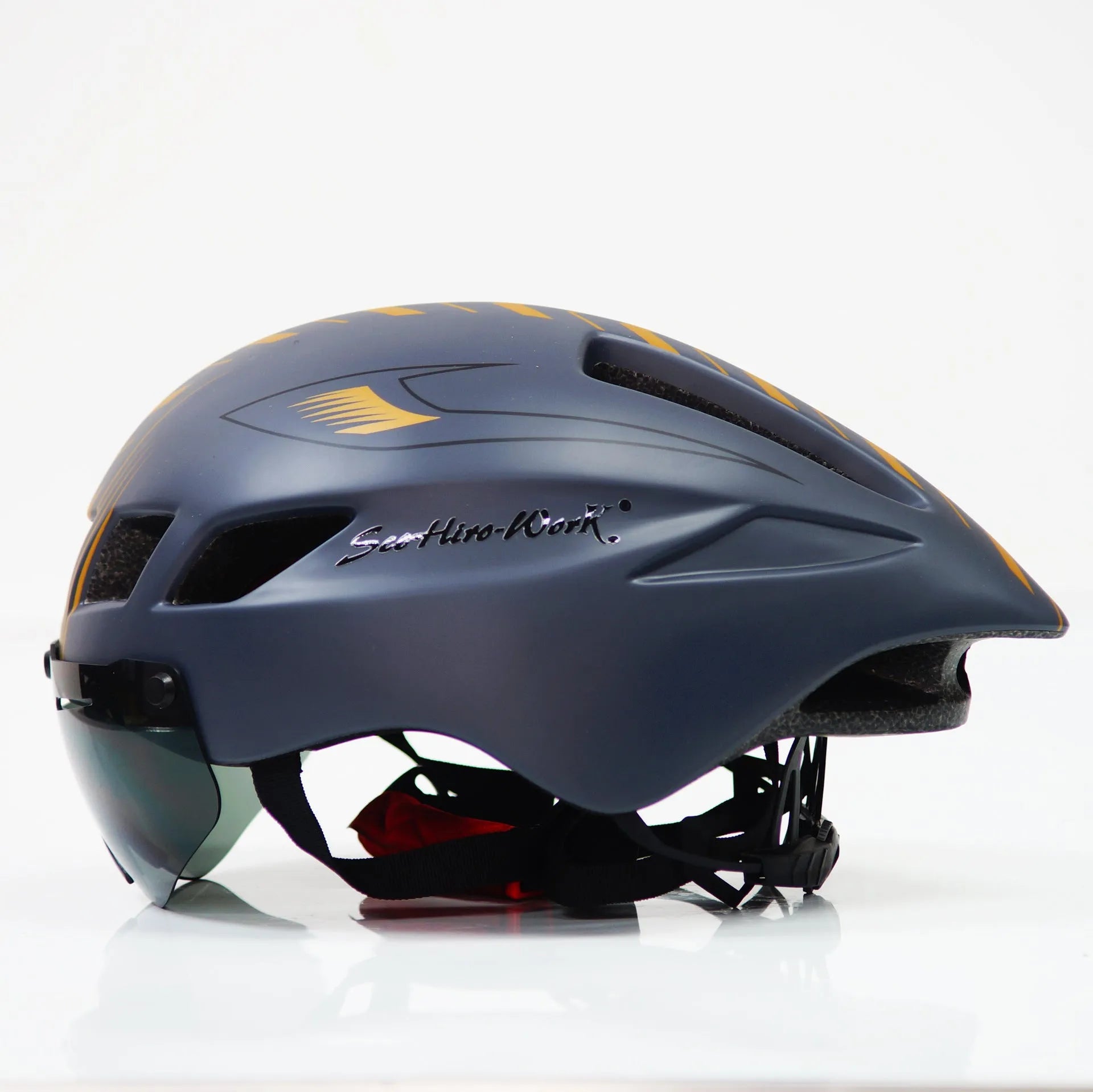 Scorpio TT-3 cycling helmet in shiny black and white, PC+EPS adult bicycle helmet free size 57-61 cm