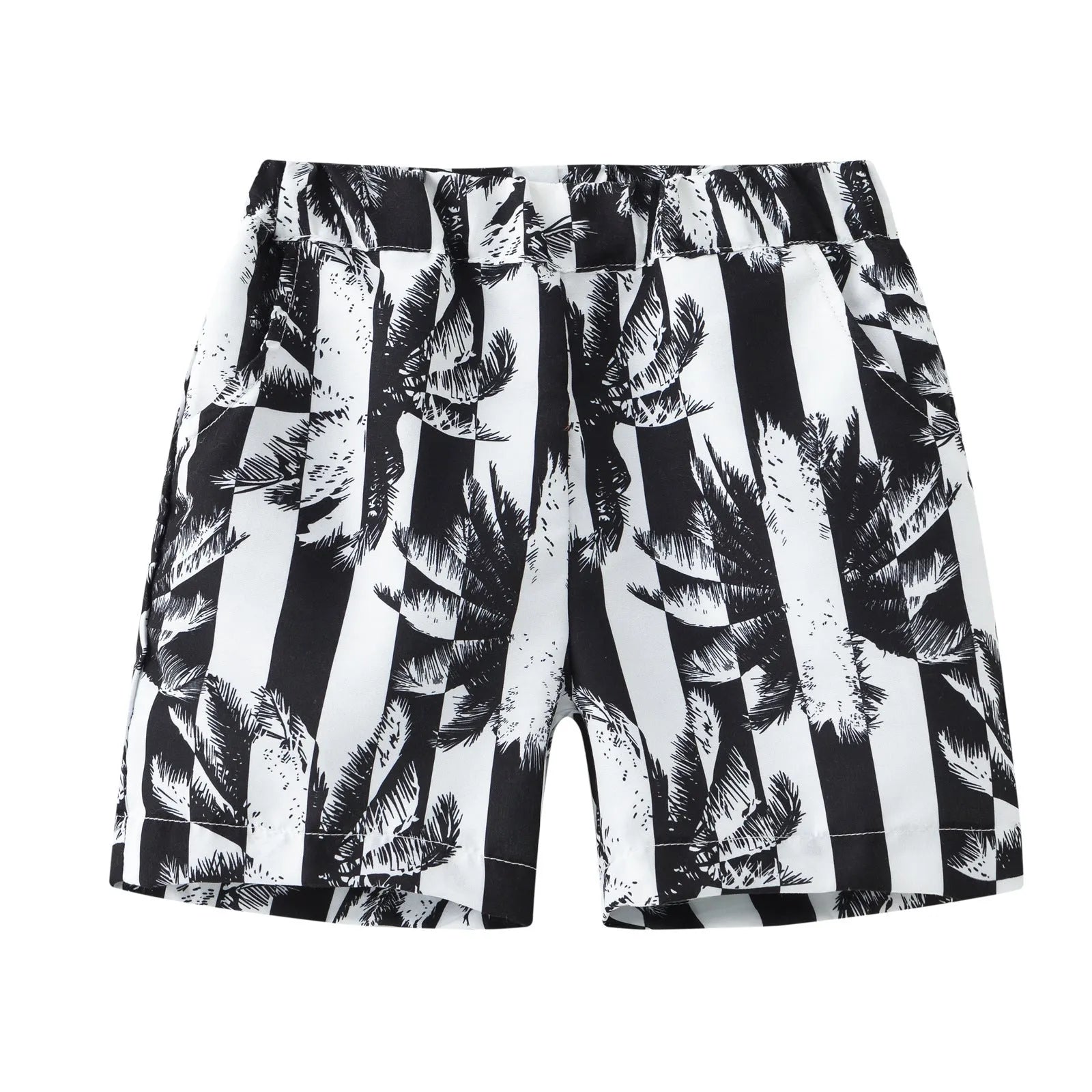 Fashion printed coconut multi-color thin beach pants for children, summer shorts with hairband belt