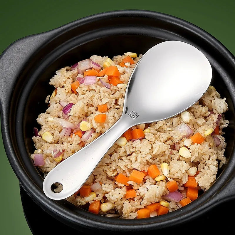 A solid colour 304 stainless steel meal spoon for adults, shown against a plain background.