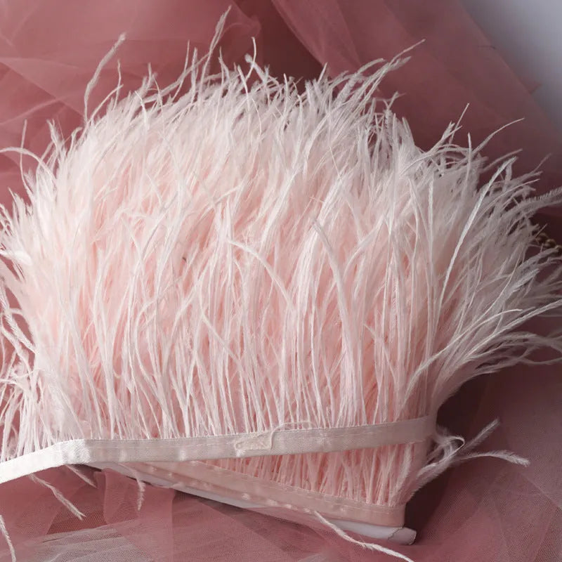 Decorative feather cloth strip DIY trim 10-15cm wide in multiple colours for clothing crafts