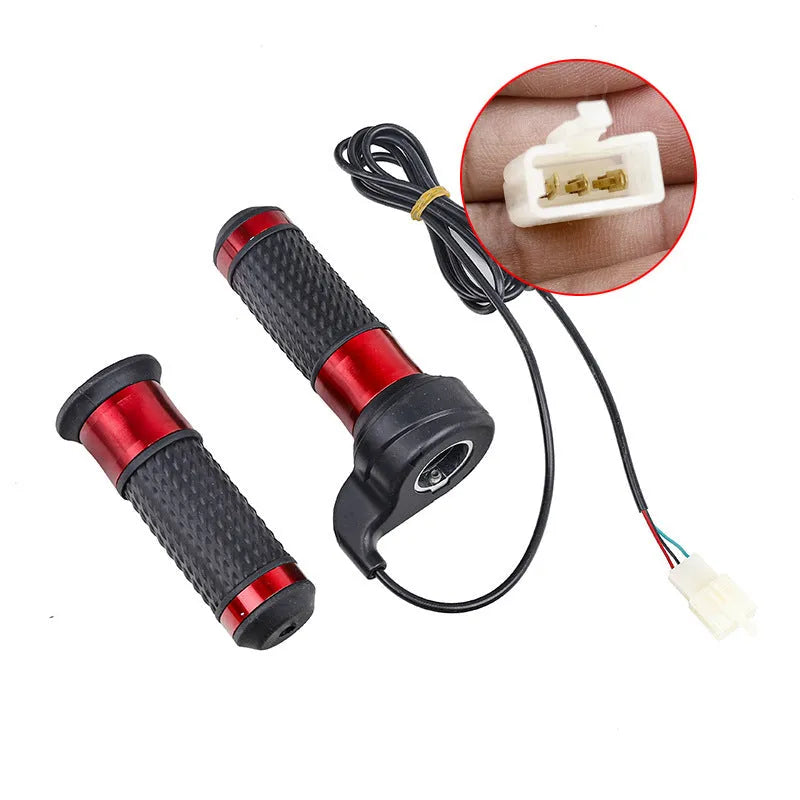 Electric go-kart refuelling throttle handle with three-speed rotation and optional horn speaker in various colour options