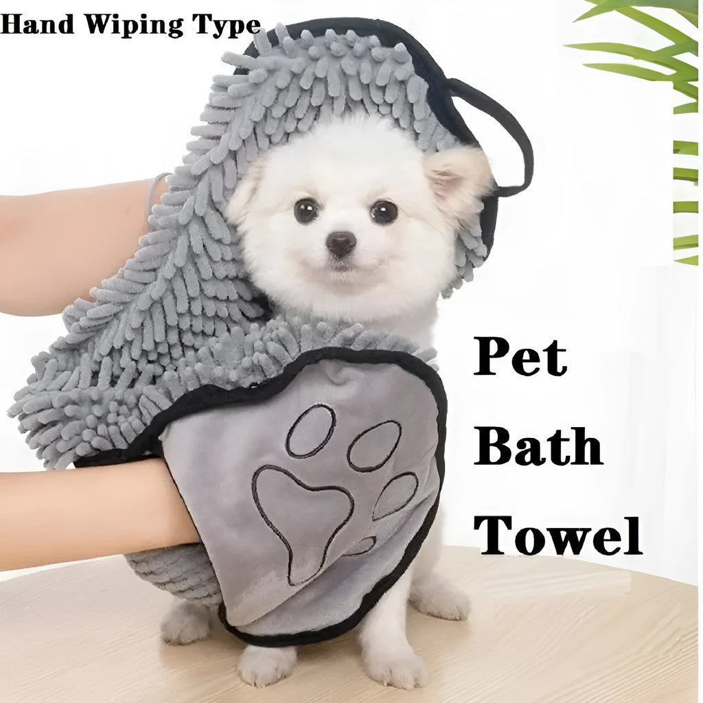 62x23cm pet bath robe towel in blue, grey, purple, and red colour options