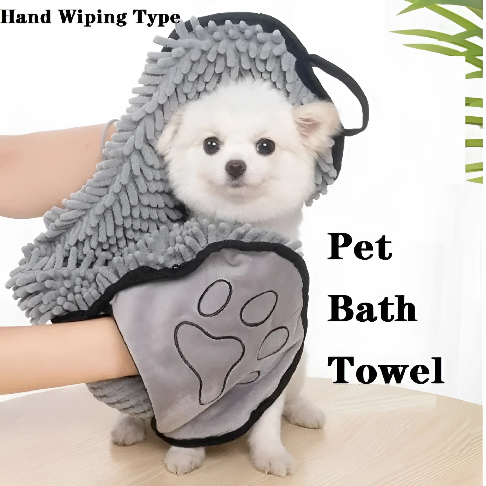 62x23cm pet bath robe towel in blue, grey, purple, and red colour options