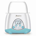 Tuyi Milk Warmer thermostatic double bottle baby bottle warmer in blue LCD model on countertop