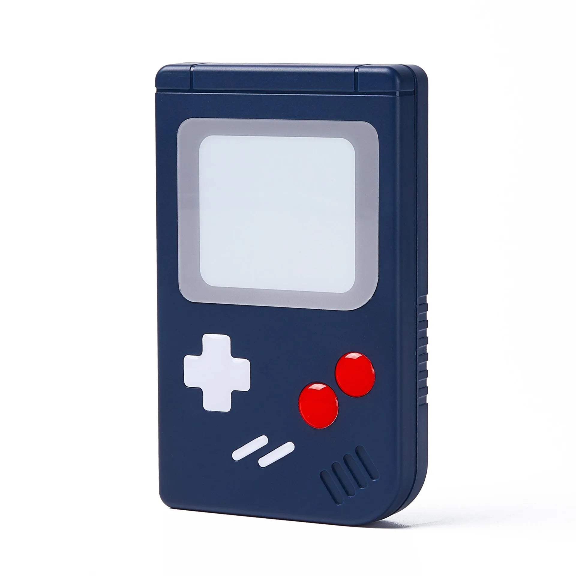 A small blue plastic storage box for Nintendo Switch game cards, shown closed.
