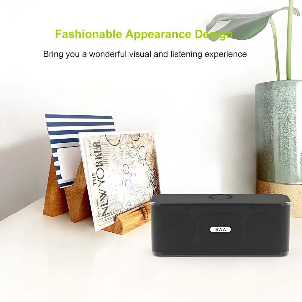 Gold Ewa Sound for Love W1 Bluetooth speaker with metal connection points and double speaker grille