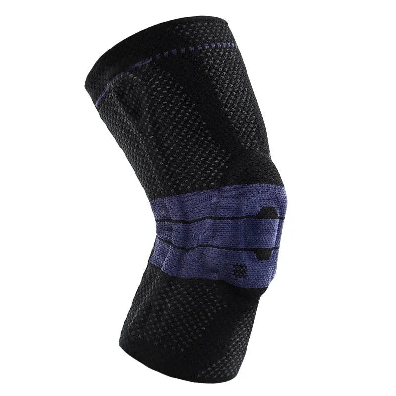 Adult black and blue nylon spandex basketball sports kneecap protector for running