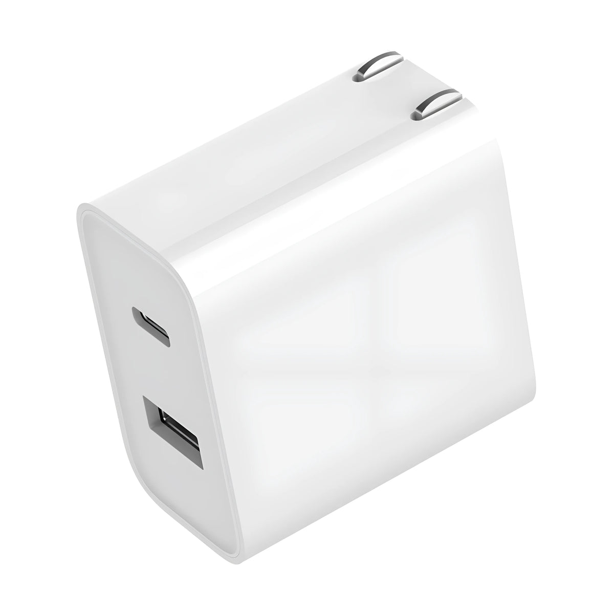 Xiaomi 30W USB charger, white, dual port USB-C and USB-A, compact 48mm x 28mm x 47mm