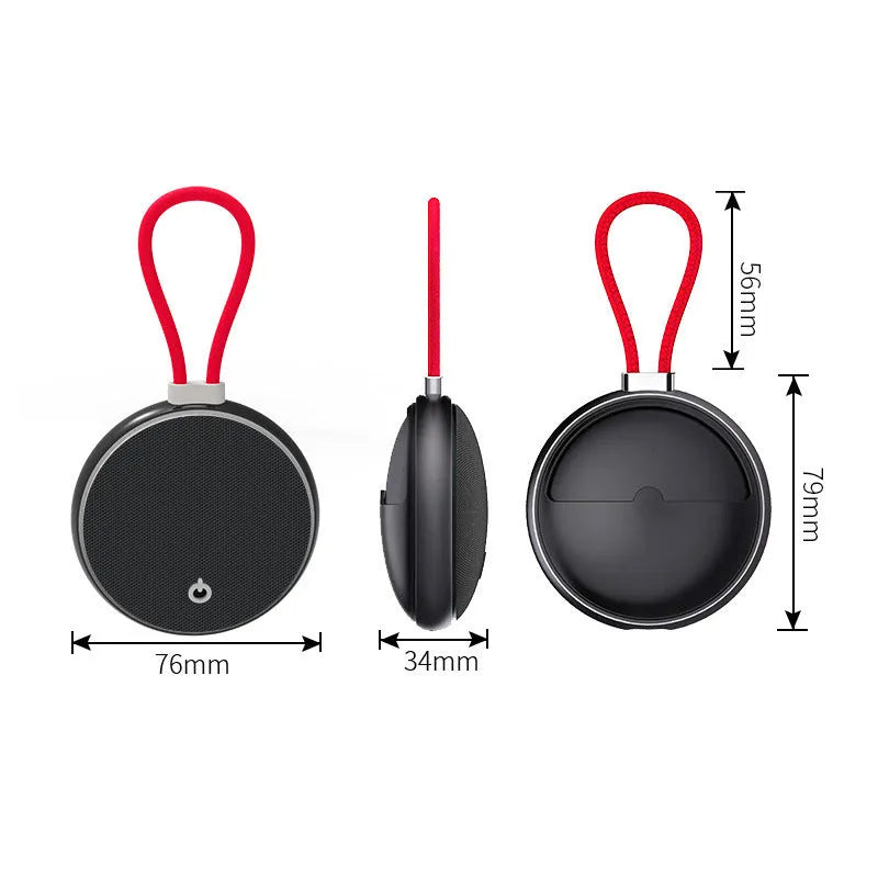 Black or red Bluetooth 5.0 in-ear headset with noise reduction, wireless charging, and power display.
