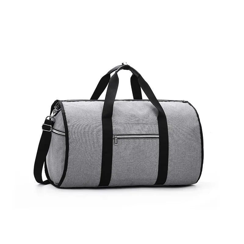 Medium cylinder travel bag in Oxford cloth, shown in black, with zipper opening and cylindrical shape.