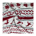 Flannel sherpa blanket in elk double white with cartoon anime pattern, shown in 152x127cm and 150x200cm sizes