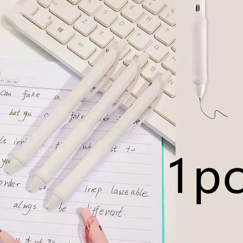 Macaron coloured press gel pen with 0.5mm tip in smoked brown, smoked powder, and smoked white refill options.