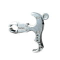 Alloy release aid with two-axis harpoon clip mechanism for fishing and archery equipment