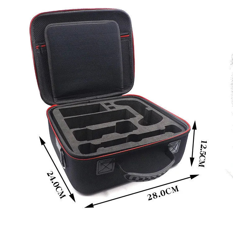 Black EVA hard-shell protective case for game console accessories like controllers and cables.