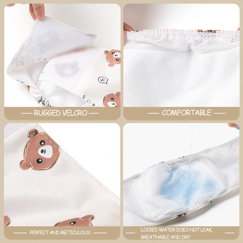 Reusable male dog diaper belly band wrap with cartoon bone paw print design and elastic waistband