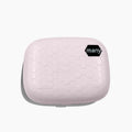 Automatic electric ultrasonic cleaning machine for invisible glasses in pearl white, blue, or pink.
