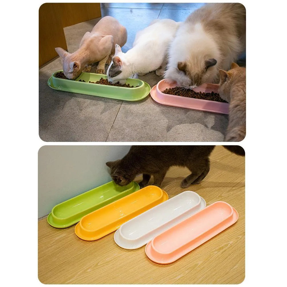 Green leakproof pet feeder bowls with non-slip base for dog and cat feeding