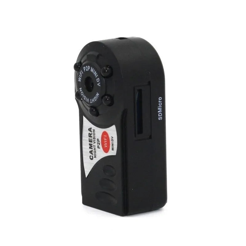 Black wifi remote camera with LCD screen showing 16x optical zoom and night vision capability