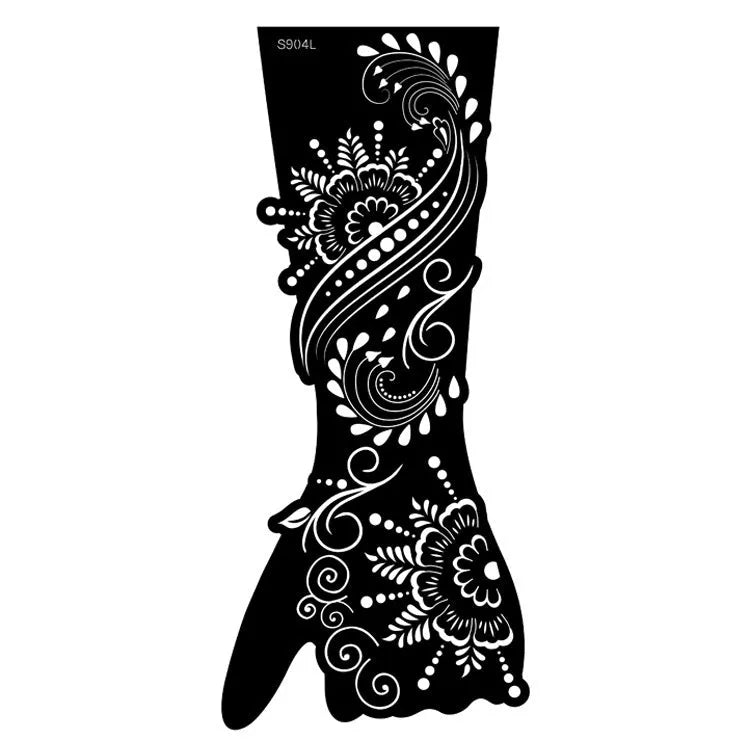 Geometric hollow template tattoo stickers showing intricate paper carving designs for stencilling