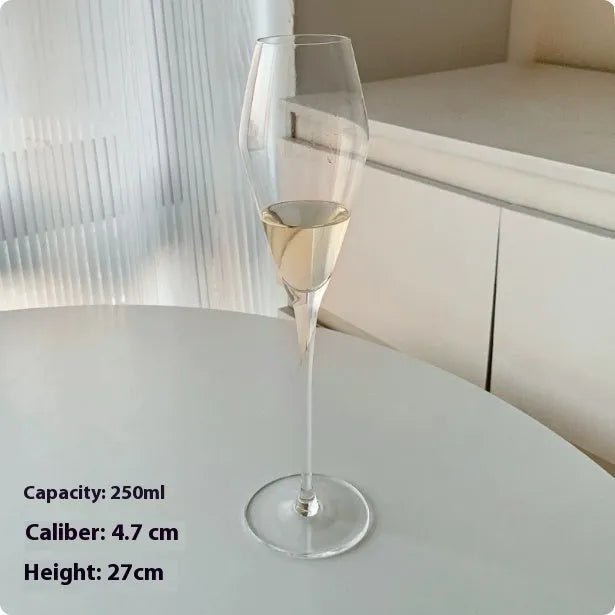 French design goblet champagne glass in crystal colour variations