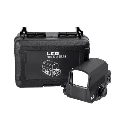 Tactical red dot reflex sight with holographic display and 20mm rail mount for rifles