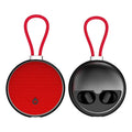 Black or red Bluetooth 5.0 in-ear headset with noise reduction, wireless charging, and power display.