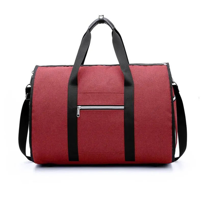 Medium cylinder travel bag in Oxford cloth, shown in black, with zipper opening and cylindrical shape.