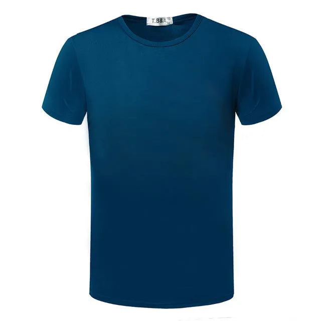 Men's short sleeve O-neck slim T shirt shown in gray, red, and white, sizes L to XXXL