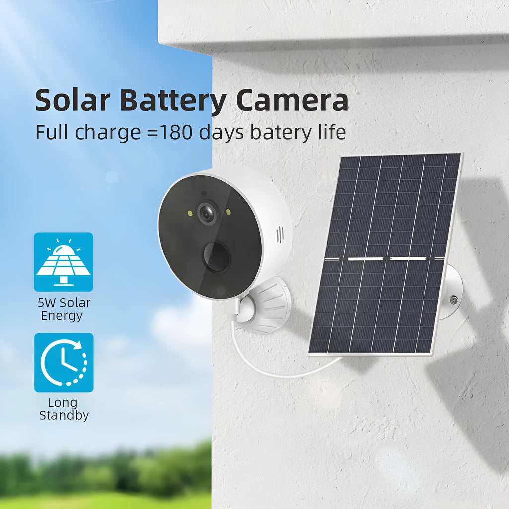 Outdoor solar panel and 1080P HD security camera for garden security