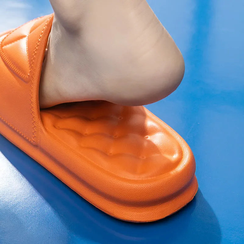 EVA non-slip bathroom slippers with thick soft sole in five colour options