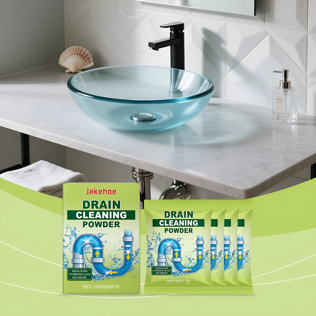 Tub of drain cleaning powder with sodium hydroxide, 120g capacity