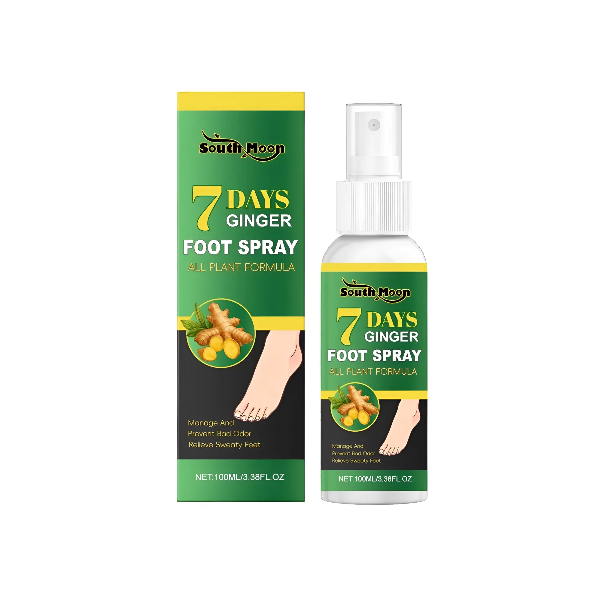 100ml ginger foot spray bottle with ginger extract and ginger root oil