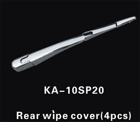 Four silvery ABS plastic rear wiper blade cover trims for a 2010 Hyundai car