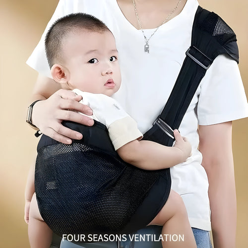 Cloth baby waist stool carrier in black, green, grey, or pink for children 1-48 months with 25kg capacity