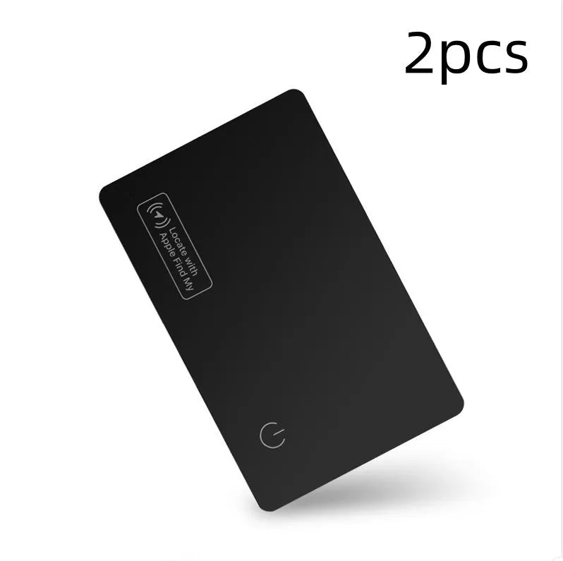 Black ultra-thin anti-loss tracking card for Apple devices with wireless charging