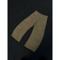 Men's khaki straight-leg cotton trousers showing American retro styling front and back