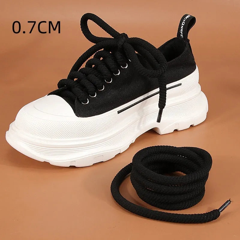 Solid colour round woven shoelaces for bread shoes showing 10mm diameter and length options