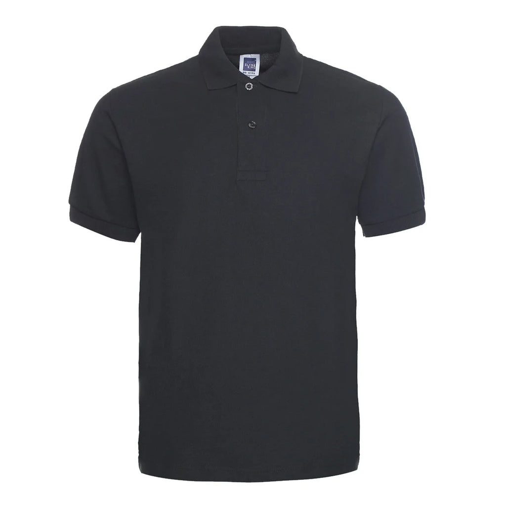 Solid colour loose fit plus size short sleeve polo shirt on a hanger